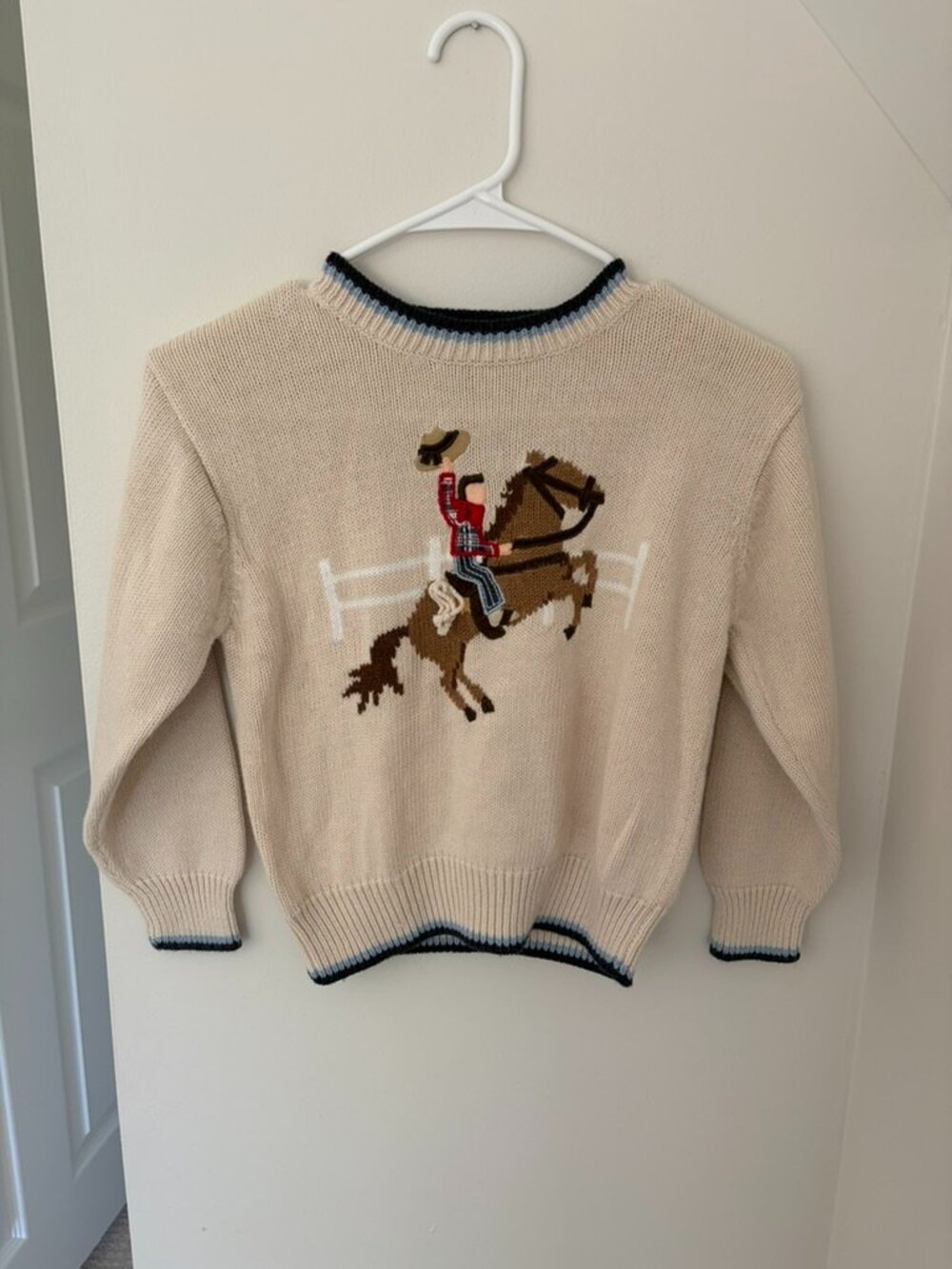Kitestrings Boys Vintage Style Size 7 Cotton Blend Sweater Cowboy Western